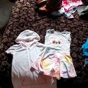 Beach towel , Rainbow skirt and shirt